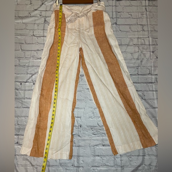 NWOT ett : twa Anthropologie Striped Linen Wide Leg Pants - Size 8 - Picture 14 of 17